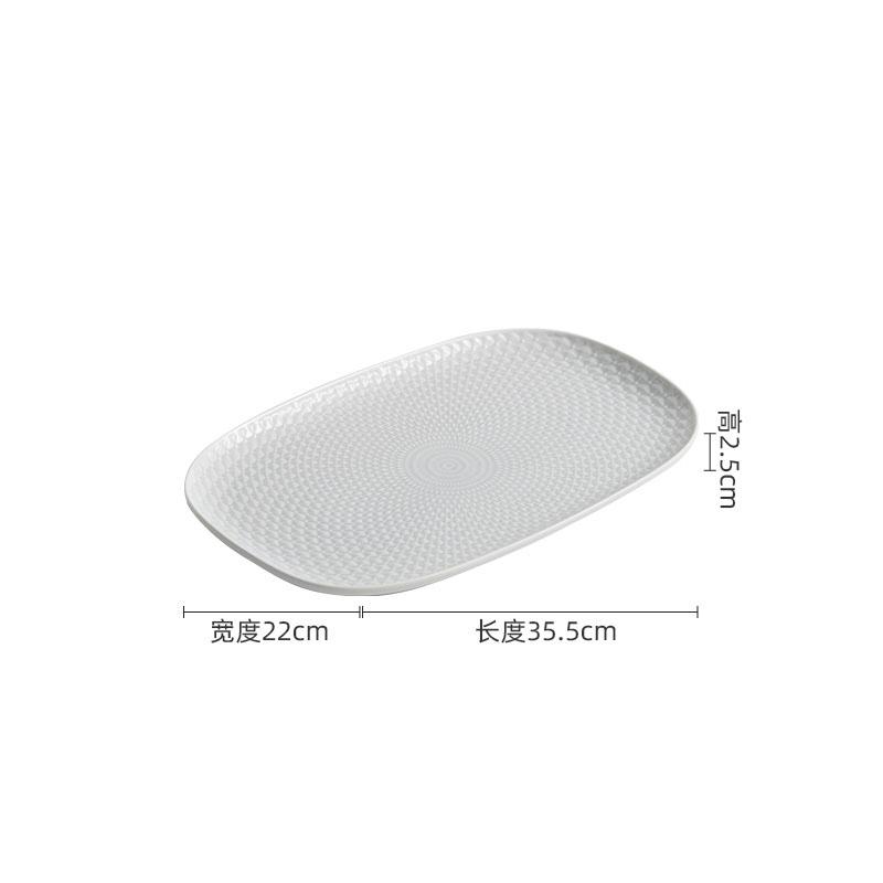 Creative Texture Ceramic Sushi Plate Oval Steamed Fish Plate Dessert Cake Plate Snack Plates Service Plates Hotel Tableware