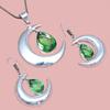 Peridot   Gemstone Pendant Jewelry Set Quartz Necklace 18-20''