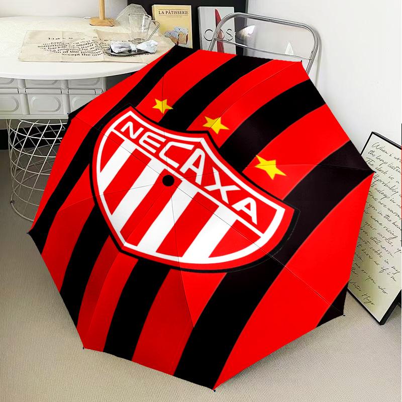 1PC Football Crest Heartbeat Printed Umbrella Folding umbrella, automatic umbrella 8-Frame for Travel, camping Fan gifts Christmas Gifts
