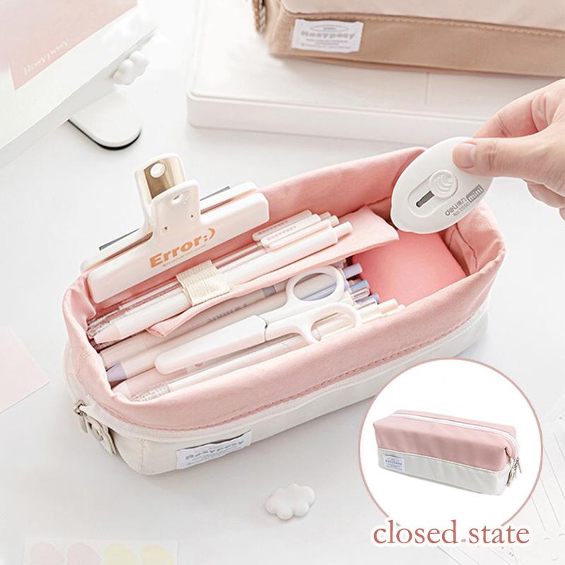 

Foldable Kawaii Pencil Case Pencil Boxes for Girls Pen Pouch Organizer Back To School Supplies Cute Korean Stationery рожевий