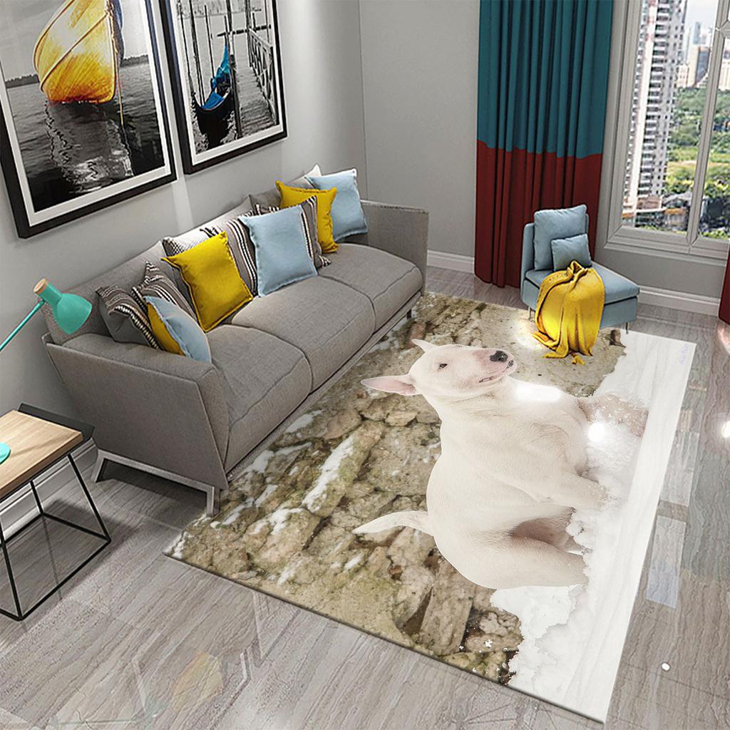 Rutschfeste Bodenmatte für Badezimmer, Küche, Balkon, Wohnzimmer, Schlafzimmer, Bodenteppich, niedlicher englischer Bulldoggen-Teppich