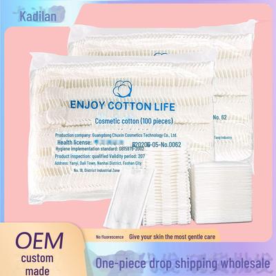 Alcohol-Free Pure Cotton Makeup Remover Pads - Thick and Disposable for Face Cleansing