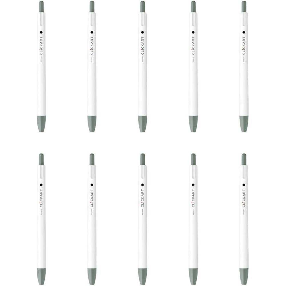 Zebra Water-based Pen, Clickart, Gray, 10 Pens, B-WYSS22-GR