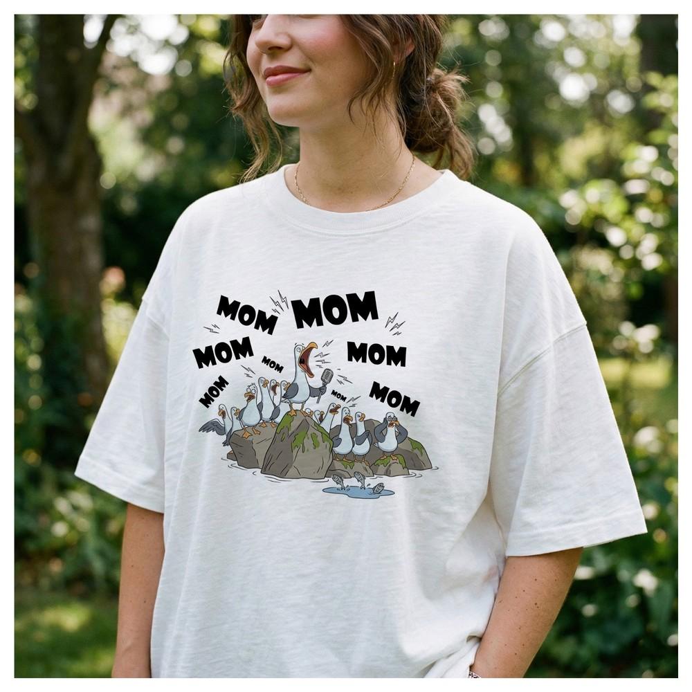 

Funny Seagull Mine Mom Shirt Mothers Day Gift Family Vacation Beach Graphic Tee Unisex T-Shirt S