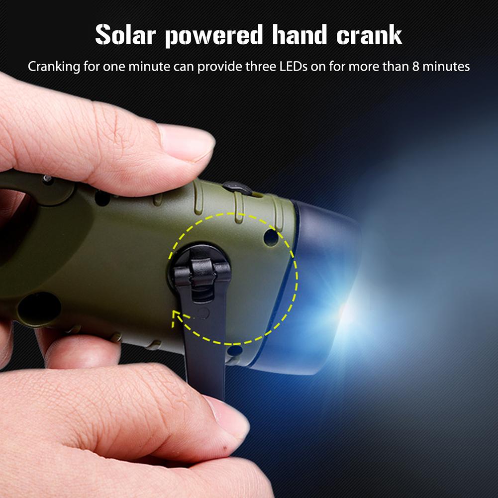 Solar Camping Light Hand Crank Emergency Flashlights Outdoor Survival Torches