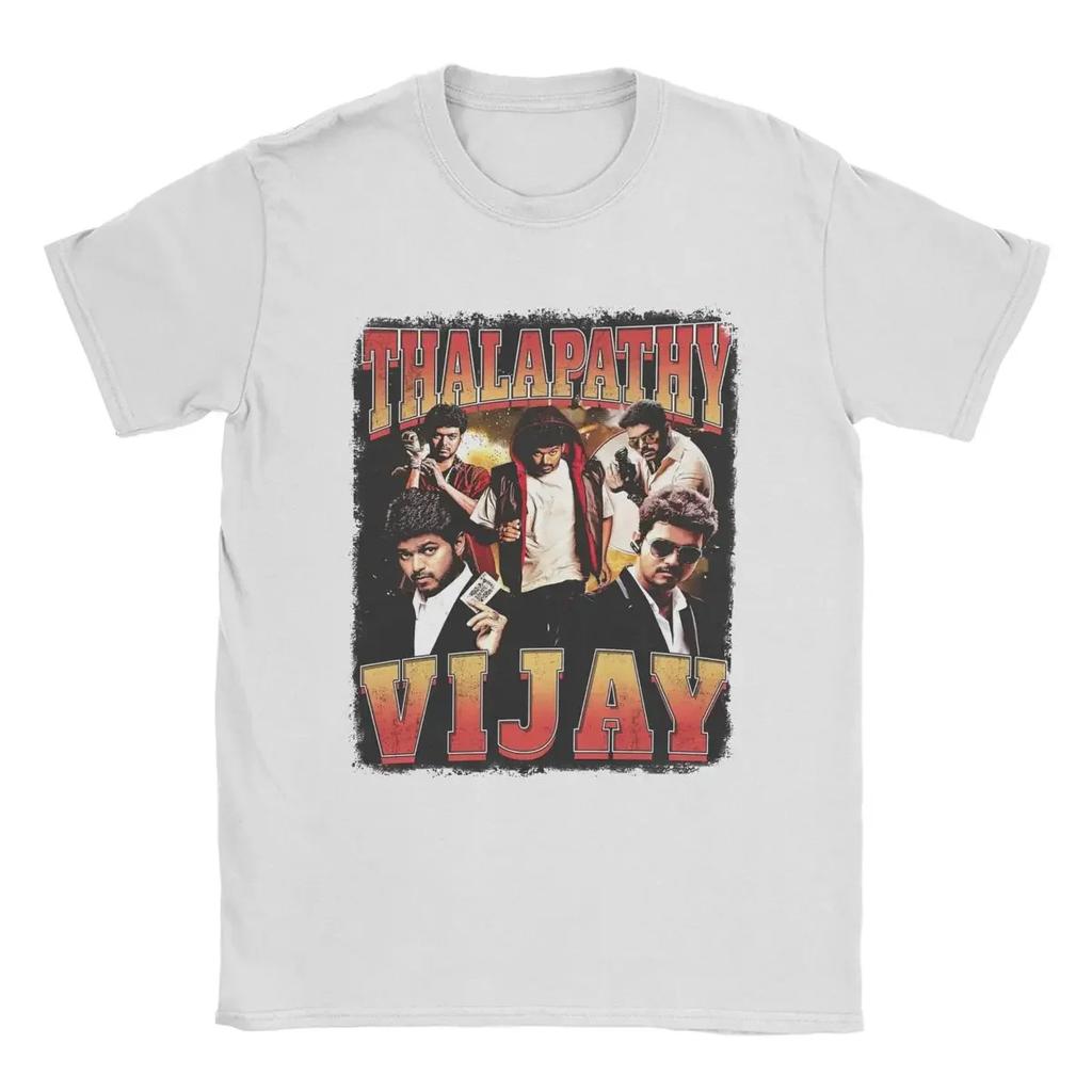 Unisexs Thalapathy Vijay T Shirts 100 Cotton Clothing Funny Short Sleeve Crew Neck Tee Shirt Party TShirt