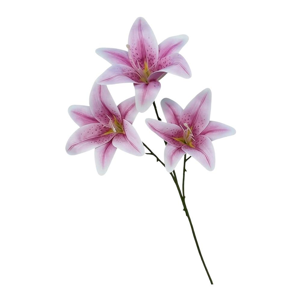3 Heads Artificial Lilis DIY Flower Floral Arrangement Fake Flowers Realistic Plastic Artificial Flowers Photography Props