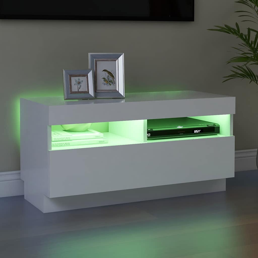 Moderner TV-Schrank Mit LED-Beleuchtung, TV-Sideboard, Dekorativer Stauraum, 80x35x40 Cm