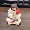 Christian Desktop Decoration Resin Jesus Figurine Sitting Christ Statue Handmade Religious Spiritual Companion Desk Ornament for Home Office