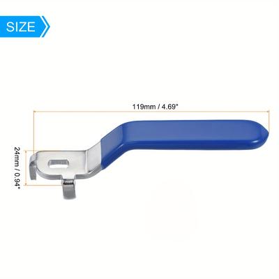 1pc/2pcs Lever Handle Iron Chrome Plated Replacement Quarter Turn with Plastic Grip Blue for DN25 Ball Valve
