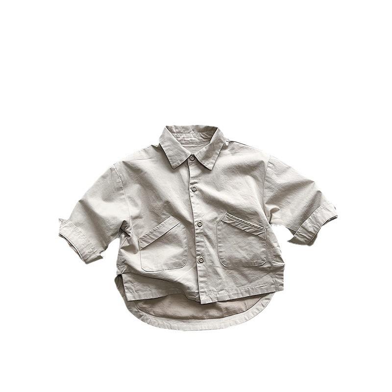 Favor~Kinder Retro Koreanischer Stil Hemdjacke: Trendiges Frühjahr 2025 Oberteil für Jungen & Mädchen