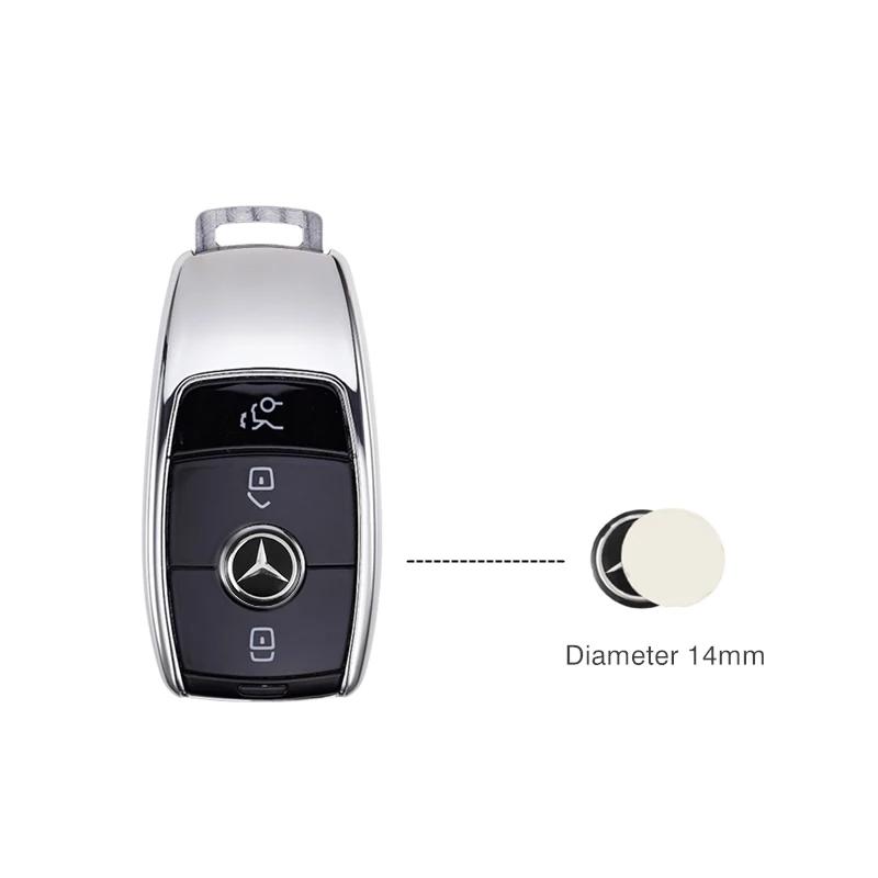 GLC GLB 14mm Auto Fernbedienung Schlüssel Aufkleber Aluminium Emblem Decal Für Mercedes Benz AMG Smart W205 C300 W203 W206 W108 W124 W126 W140 W