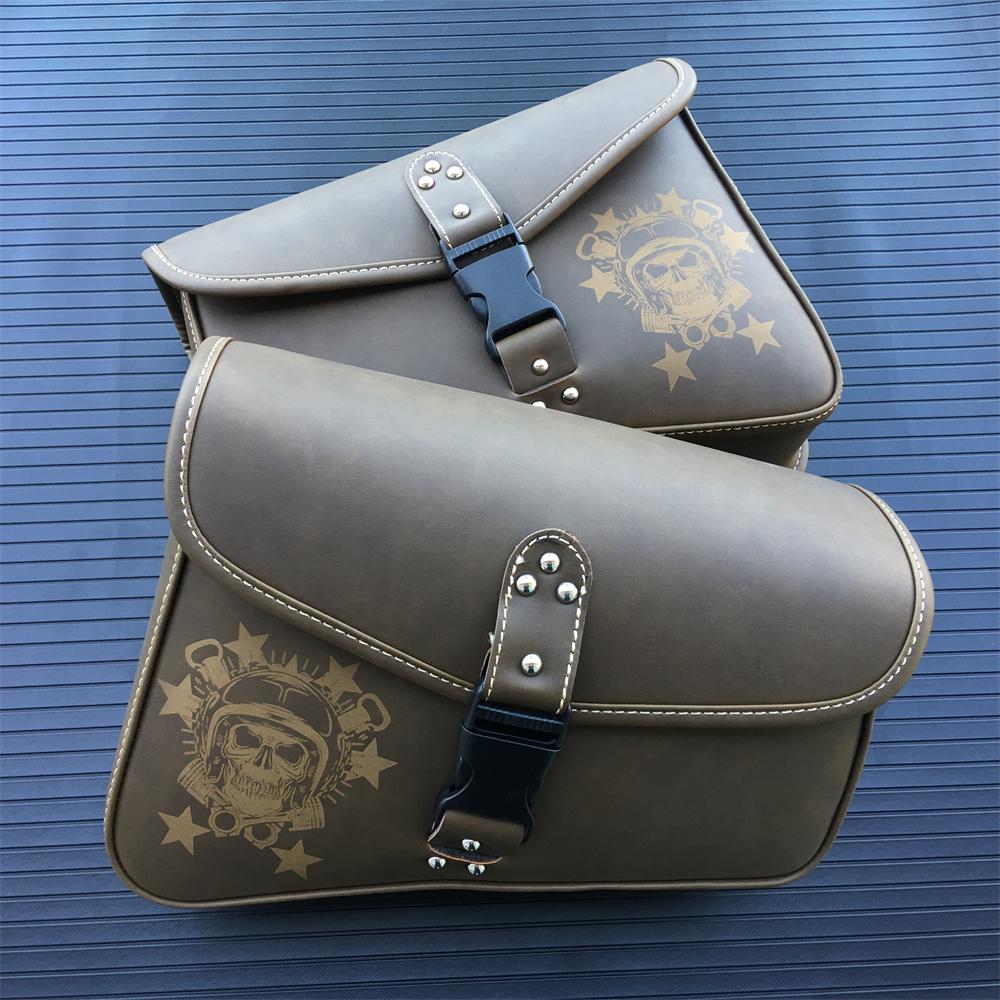 Motorcycle Saddle Bags PU Leather Swingarm Bag Saddle Bags Side Tool Bags Storage For Sportster 883 1200XL