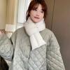 Solid Color Cotton Padded Scarf Keep Warm Thermal Neckerchief Down Neck Scarf  Autumn/Winter