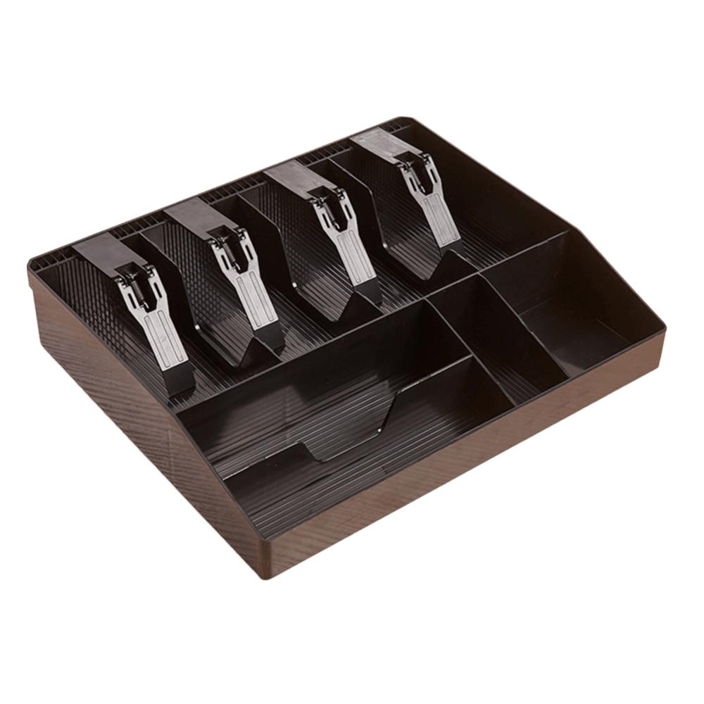 Multi-grids Cashier Box Plastic Clip Multifunctional Drawer Cash Tray Plastic ABS Compartments for Money Storage Storage Box
