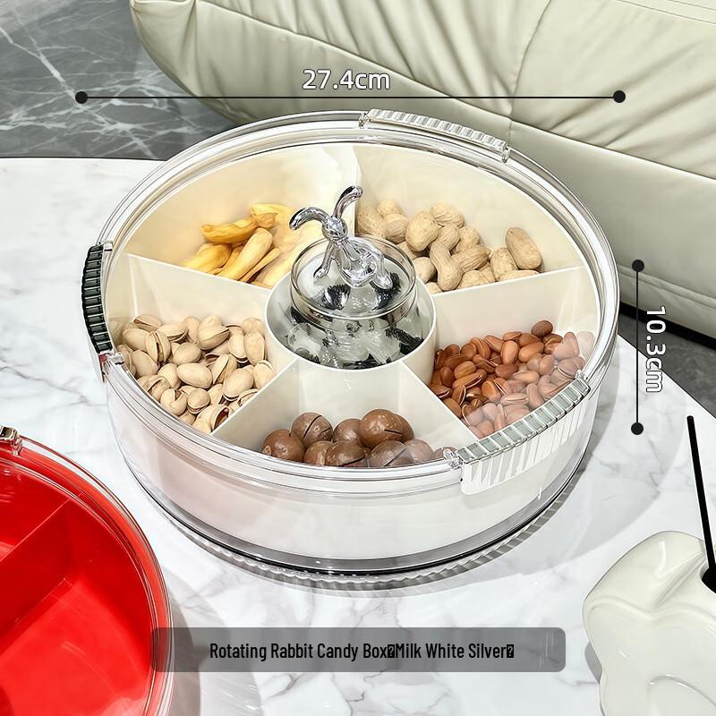 ZISIZ Drehbarer geteilter Snack- und Obstteller