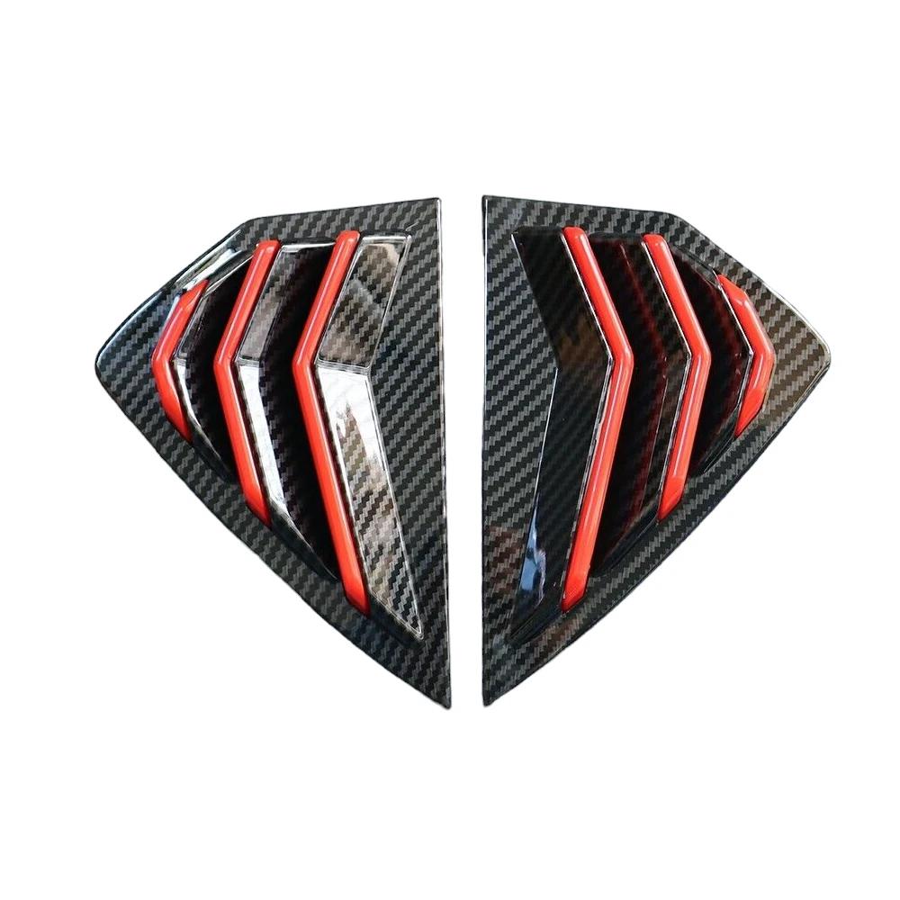 For Mazda 3 Axela Hatchback 2019-2025 Car Rear Louver Window Side Shutter Cover Trim Sticker Vent Scoop ABS Carbon Fiber Black