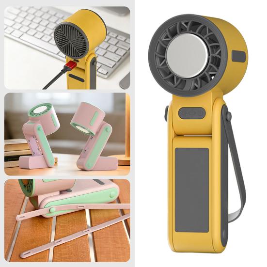 Portable Handheld Fan 3-in-1 USB Rechargeable Personal Mini Fan Foldable Quiet Cooling