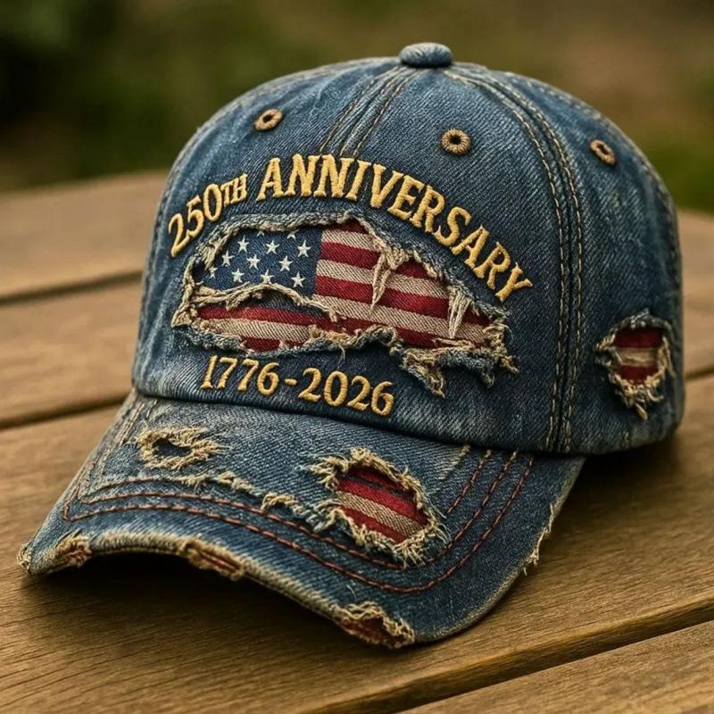 Fashion 110th Anniversary American Flag Embroidered Distressed Denim Baseball Cap U.S. NAVY Embroidered Letter Baseball Cap