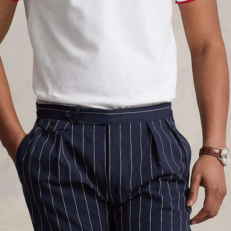 Polo Ralph Lauren Color Block a Righe Logo Ricamato Casual Manica Corta Polo Uomo top Bianco MNPOKNI1N822440-100