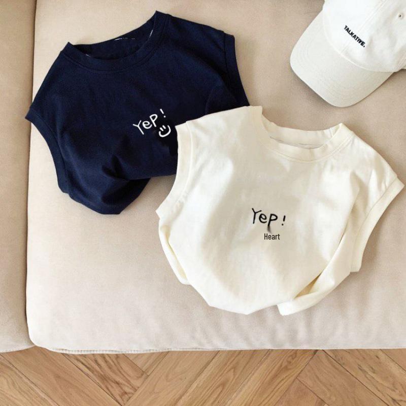 2024 Trendy Cotton Sleeveless T-Shirt for Kids – Cute Summer Vest for Boys and Girls