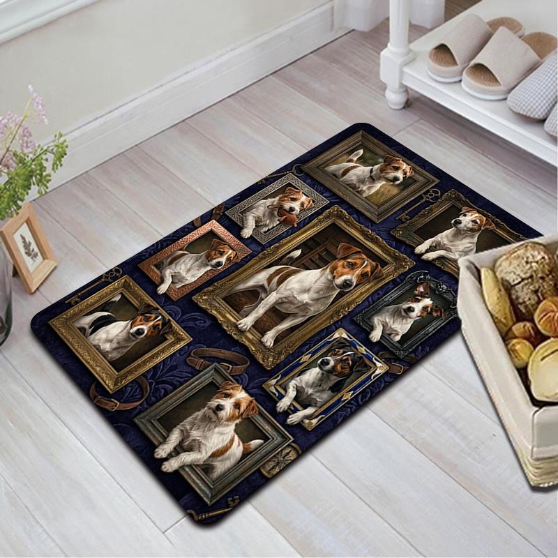 Canine Portraits Gallery Pattern Rug Floor Mat for Living Room or Bedroom Soft and Comfortable Carpet a Gift for Birthday and Holiday.