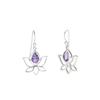 Garnet Flower Earrings: Sterling Silver Dangle Earrings