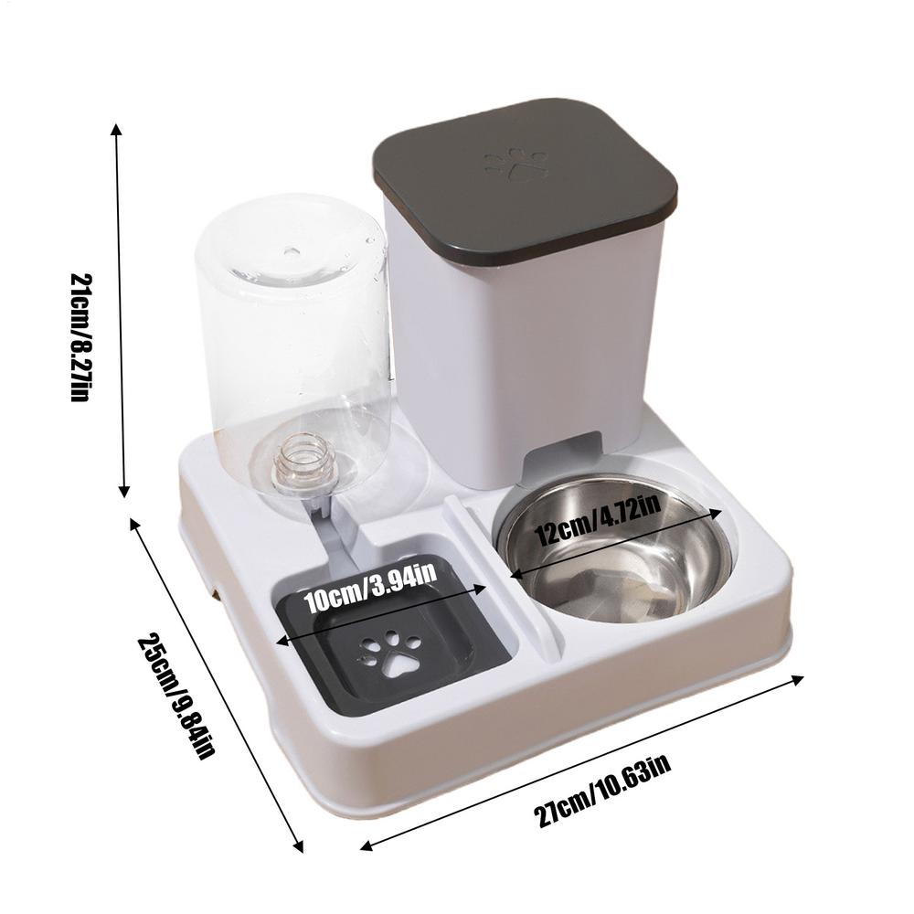 Automatic Cat Feeder and Water 2 In 1 Non-Slip Pet Bowl Portable Automatic Feeders Pet Food and Water Dispenser for Cat Dog bowl