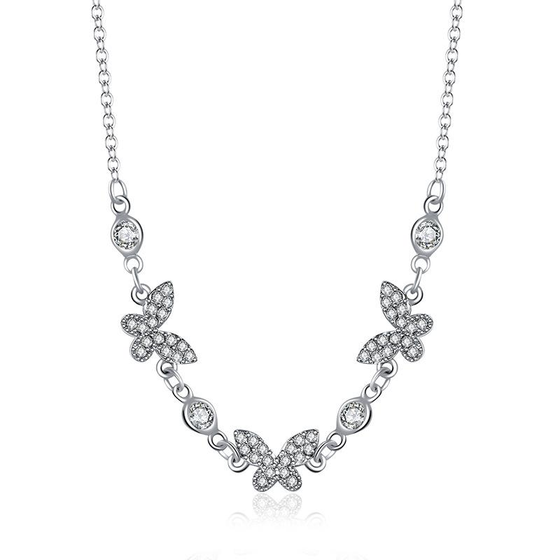 

Chic Simple Butterfly Pendant Necklace For Women Unique Design In Silver Gold And серебряный
