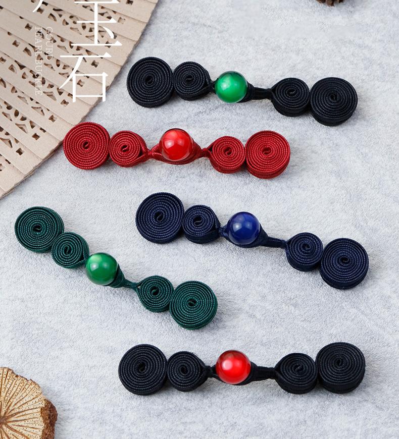5 Pair Cheongsam Buttons Jade Beads Gourd Disc Buttons Handwoven Cloth Buttons Tang Clothing Decorative Accessories