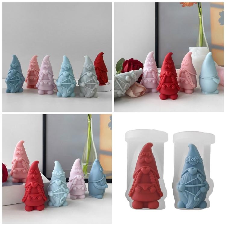 Love Heart Gnome Silicone Mold DIY Table Ornament Tool Scented Candle Mold