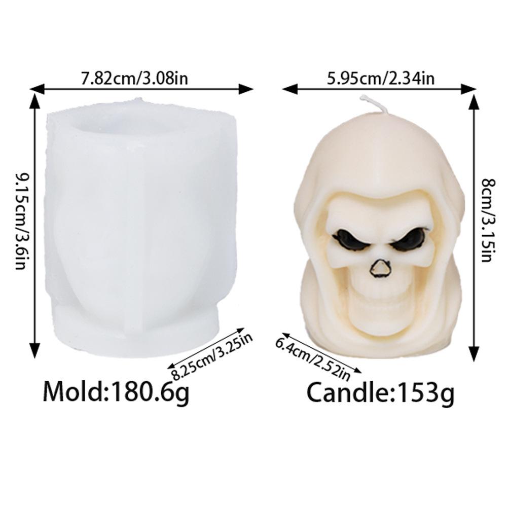 3D Skull Candle Silicone Mold DIY Tombstone Fist Shaped Skeleton Gypsum Resin Mold Halloween Party Atmosphere Decoration