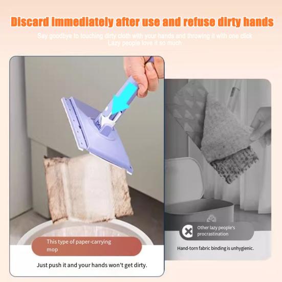 Mini Mop com Cabeça Giratória Mãos Livres Cabo de Empurrar e Puxar Cantos Apertados Debaixo de Móveis Mop para Espaços Pequenos Ferramenta de Limpeza Doméstica