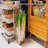 Large Capacity Transparent Kitchen Organizer for Scallions, Yams, Ginger, and Garlic