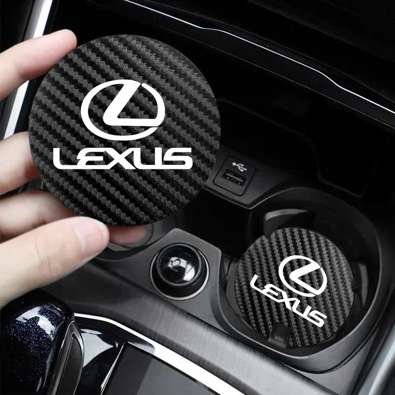 2 Pièces Sous-verre en Cuir Anti-bruit Coussinet pour Tasse à Eau Pour Lexus LS LC RZ IS350 ES300 GS350 CT200h GX460 LX570 RX500h NX300 UX260