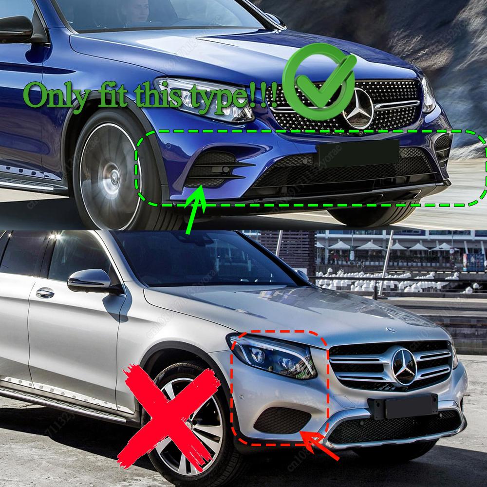 For Mercedes Benz GLC Class X253 GLC260 300 GLC43 AMG 2016-2019 Front Bumper Splitter Spoiler Fog Light Trim Wind Knife Bodykits