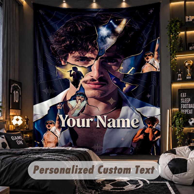 Personalisierte Wandtapisserie, Benson Boone Individuell Bedruckter Name, Stoff-Wandkunst für Innenraum-Hintergrund