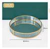 Metall Spiegel Transparent Glas Tablett Rund Kosmetik Aufbewahrungsbox Speisekammer Schreibtisch Finishing Hochzeitsdekoration Party