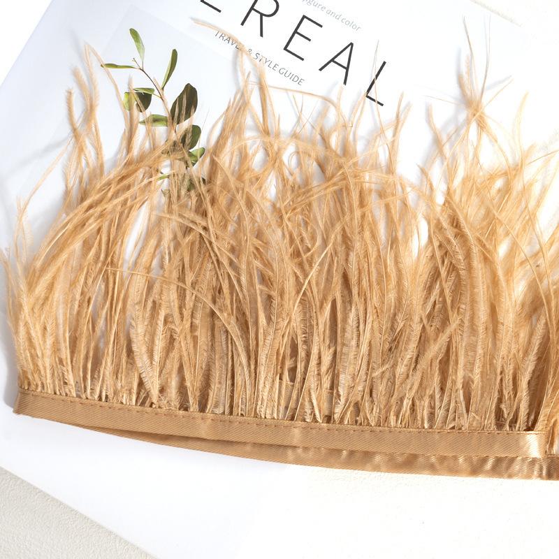 Decorative Feather Cloth Strip 10-15Cm Ostrich Hair Cloth Edge Dress Cuffs Latin Dance Skirt Diy Clothing Accessories