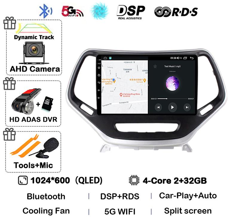Android 14 Carplay Auto WIFI+4G Pentru Jeep Cherokee 5 KL 2014 2015 2016 2017 2018 GPS Radio Auto Multimedia Player Video Stereo