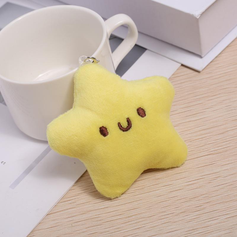 

Innovative And Practical Cute Girl Heart Healing Squeaking Car Keys Doll Backpack Pendant Plush Little Star Keychains жёлтый