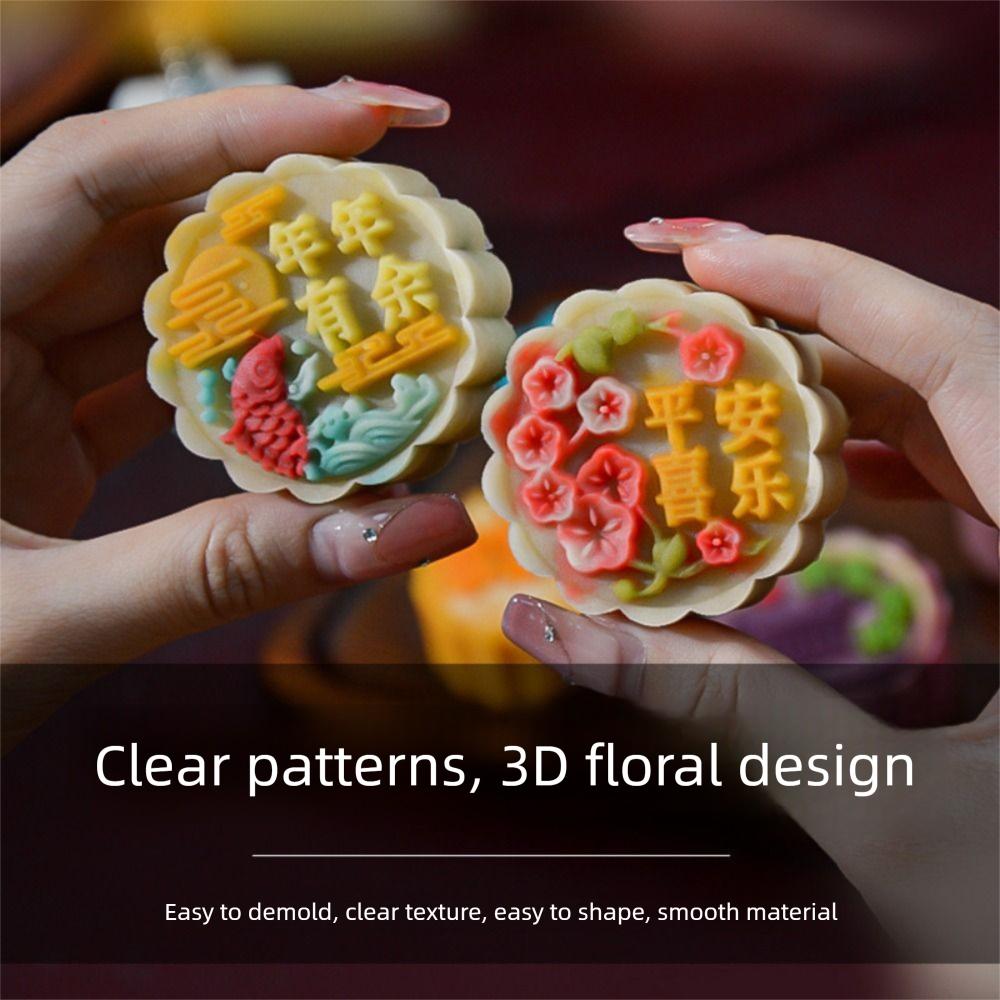 Non-stick Mooncake Mold 3D Pattern Hand-pressed Mold Pastries Dessert Mold  Kitchen Baking