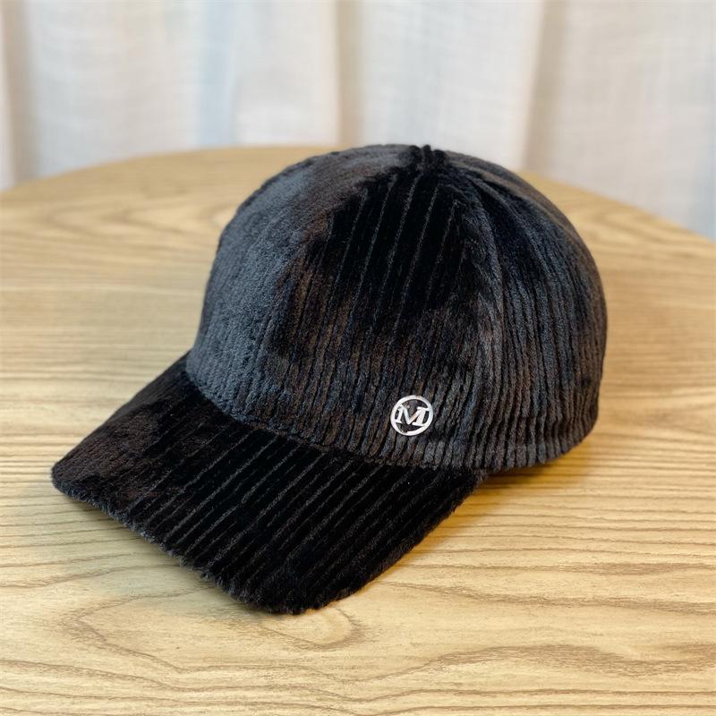 

New Jade Rabbit Velvet M Hat Women s Autumn and Winter Versatile Peaked Hat Ins Niche Trendy Brand Korean Version Versatile Alphabet Baseball Adjustable