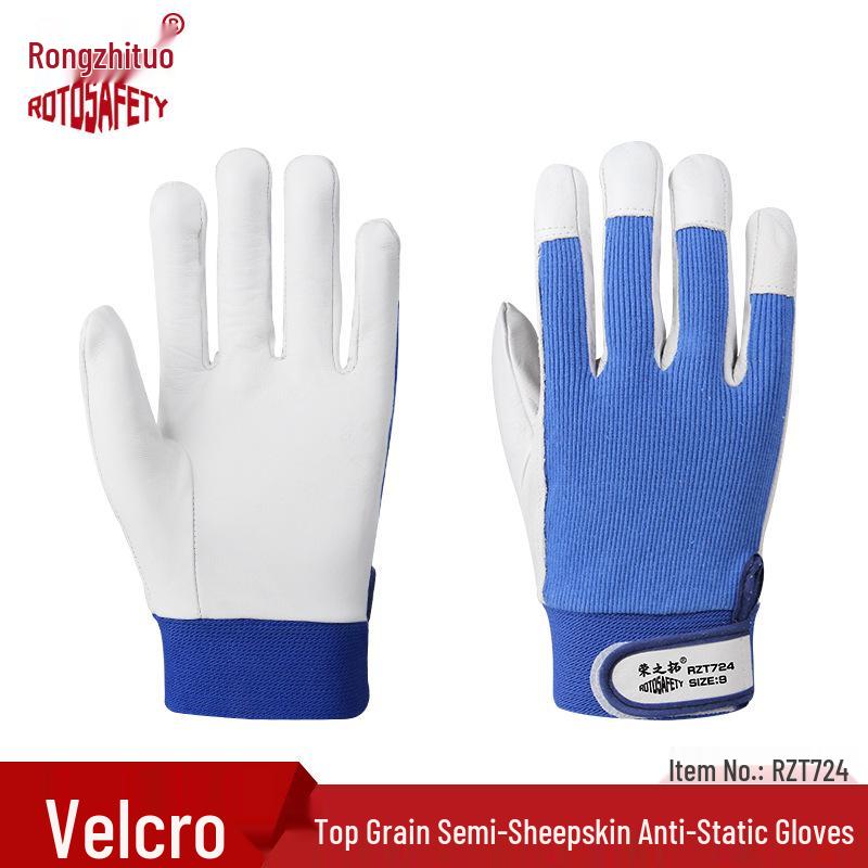 Rękawice spawalnicze ze skóry owczej odporne na ciepło - Podszyte polarem, ognioodporne, odporne na ścieranie, izolujące