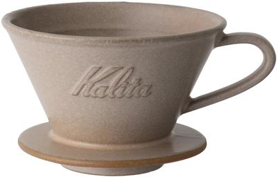 Kalita Coffee Dripper Mino Ware High Heat Retention Pottery For 2 To 4 People DACHI Kalita MI185 Sand Brown Wave Series Made In Japan Drip