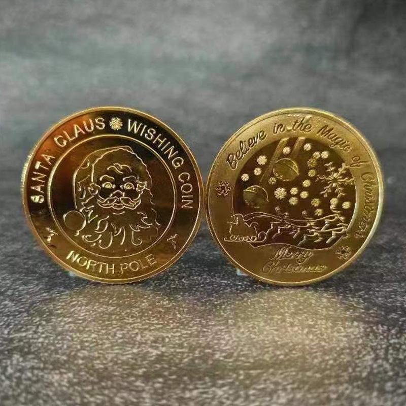 Christmas Eve Gold Commemorative Coin: New Year Wishing Medallion Gift
