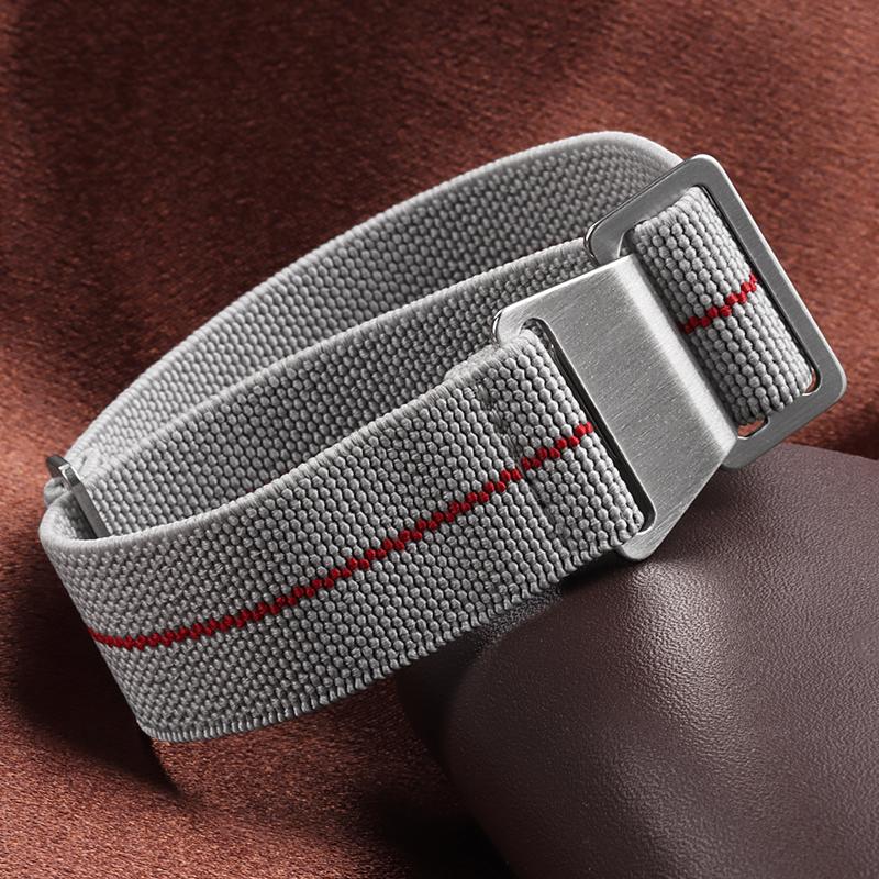 18/20/22mm Nylon Geflochtenes Uhrenarmband Elastisches Nylonarmband Französische Truppen Fallschirmtasche Universelles Handgelenkband Männer Frauen Sportarmband