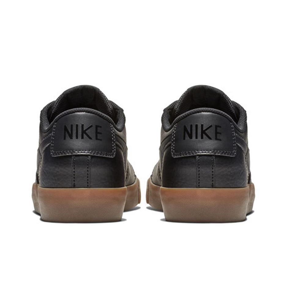 Nike Blazer Low Synthetisches Leder Rutschfeste Skateschuhe Herren Sneakers Schwarz Gummi AQ3597-002