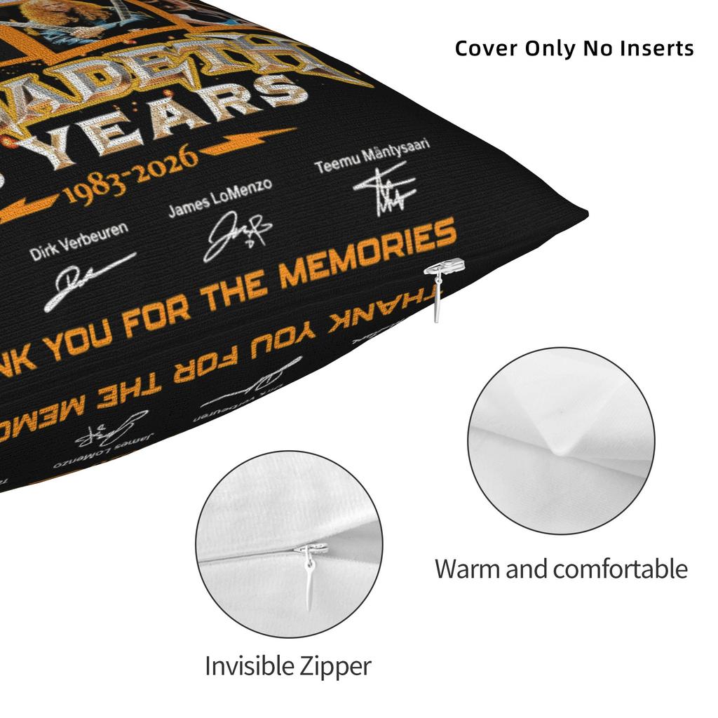 Home Decorations Megadeths Band Farewell Tour Pillowcases Merch Pillow Cover Zipper Multi Size