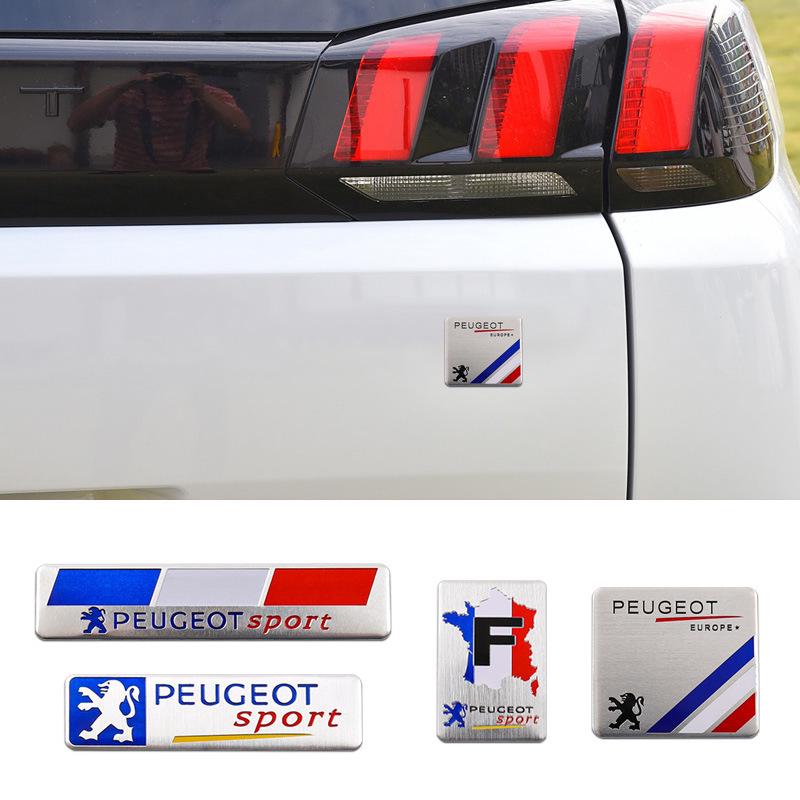 Naklejki z emblematami na tył do Peugeot 408, 508, 5008, 408X - Metalowa i aluminiowa dekoracja samochodu